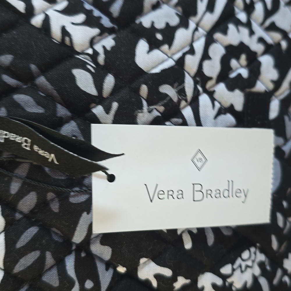 Vera Bradley Black and White Paisley Essential Large Backpack - Picture 9 of 11